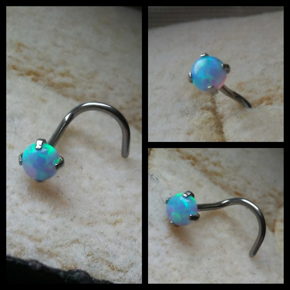 Jewelry - 🌙💙Blue Opal Stainless Nose Screw